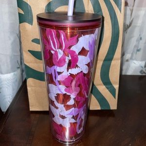 Starbucks floral pink tumbler 24 oz